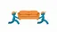 Two blue stickmen carrying a sofa
